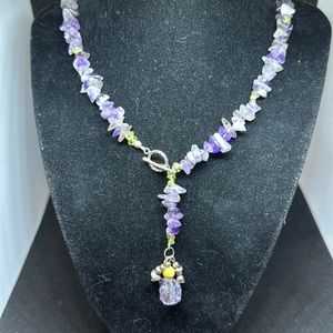 Handmade Amethyst & Peridot Nugget Necklace